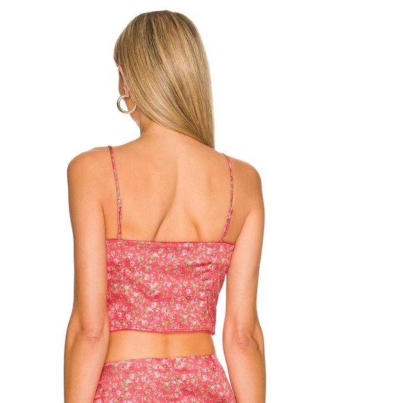 AFRM X Revolve Red Floral Crop Top - Picture 2 of 10